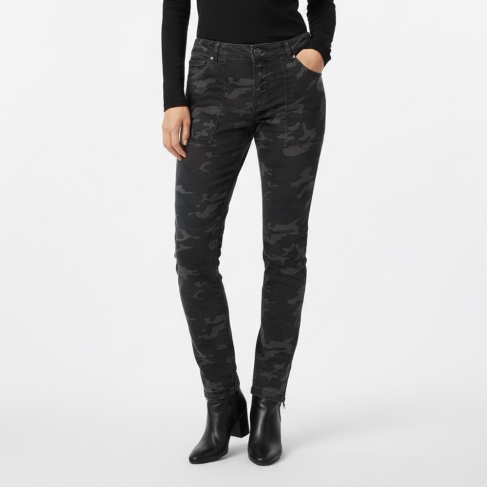 Kut From the Kloth Women's Green Camouflage Ankle Length Skinny Jeans - Size 4